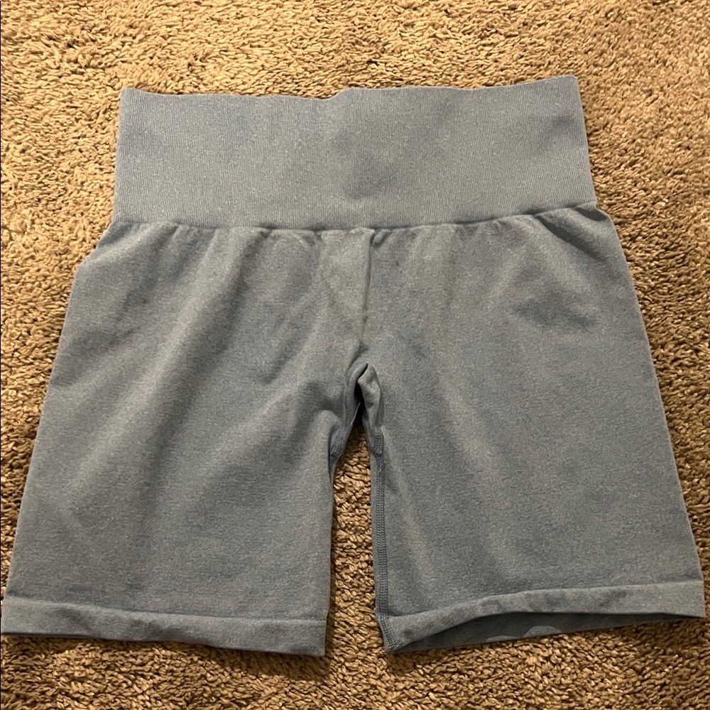 NVGTN Women's High-Waist Light Blue Bike Shorts